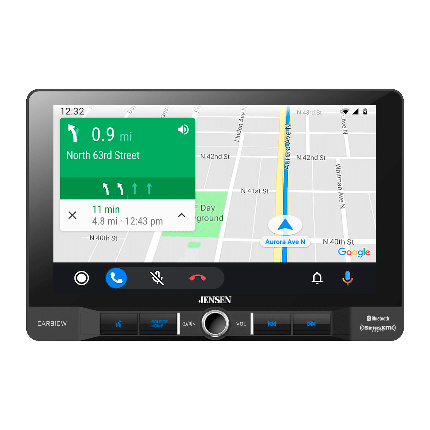 Jensen CAR910X 9 inch Mechless Multimedia Receiver with Apple CarPlay l Android Auto l SiriusXM-Ready l Built-in Bluetooth l 240 Watts MOSFET Power (60W x 4) - Image 3